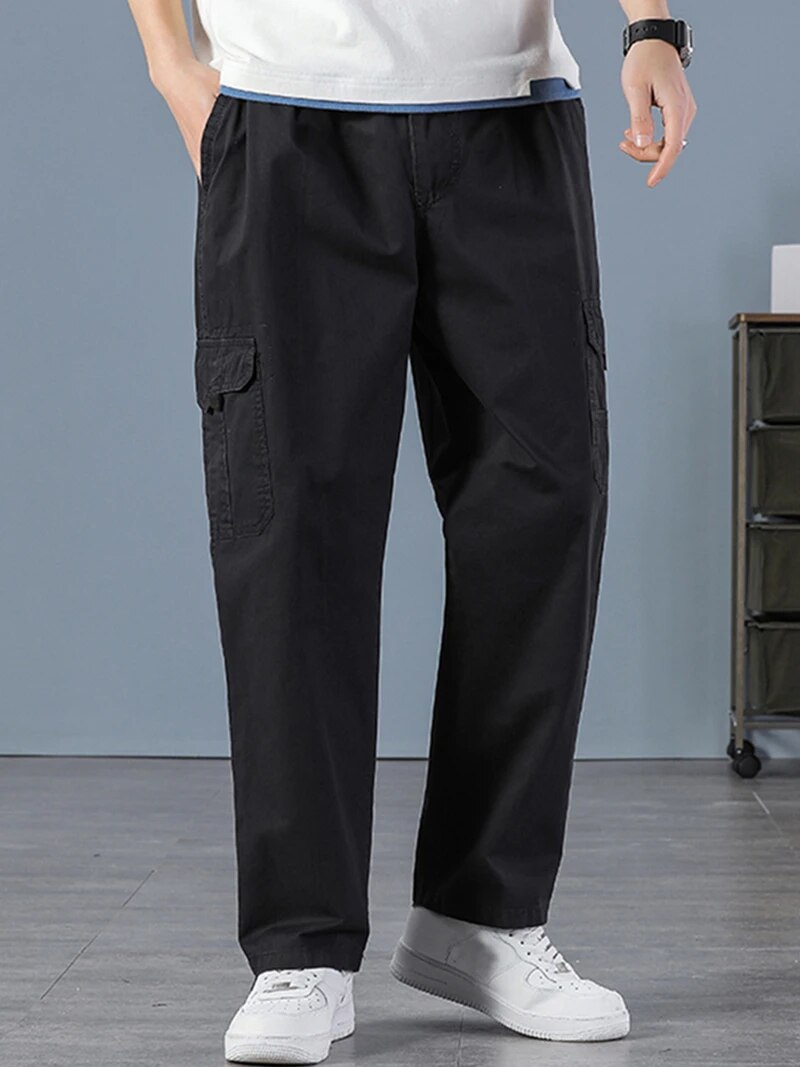 Men'S Fashion Overalls - Männer 100% Baumwolle gerade schwarze Jogger