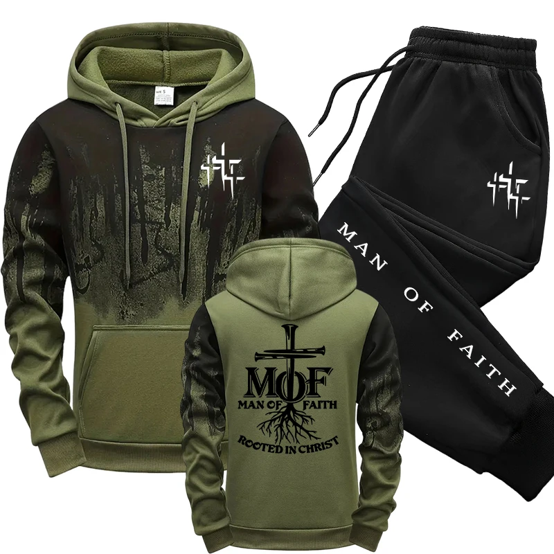 Men'S Winter Fashion - Man of Faith Herren-Trainingsanzug Hoodie &