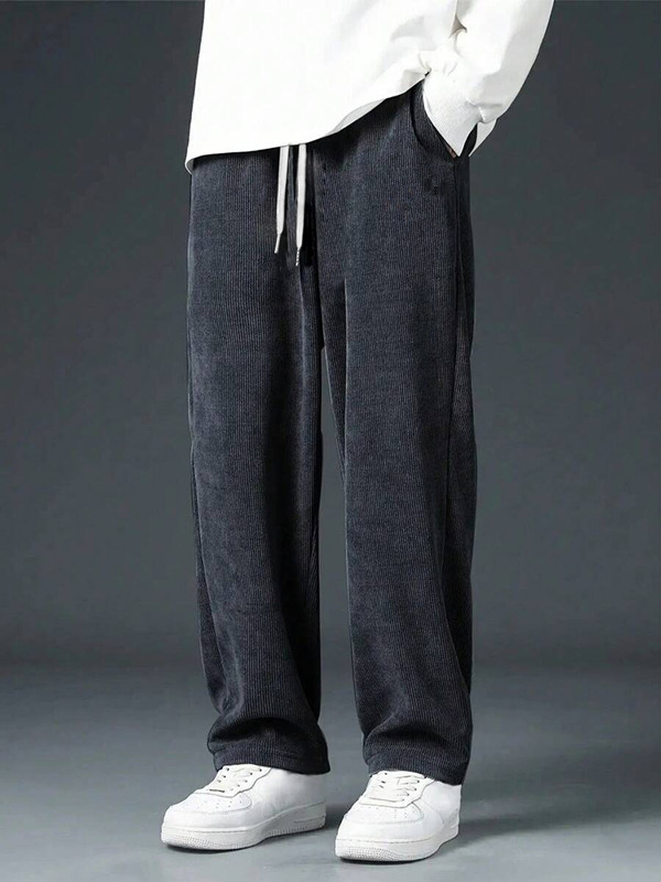 Men'S Fashion Khaki Pants - Gerade geschnittene Cordhose für Herren, klassisch,
