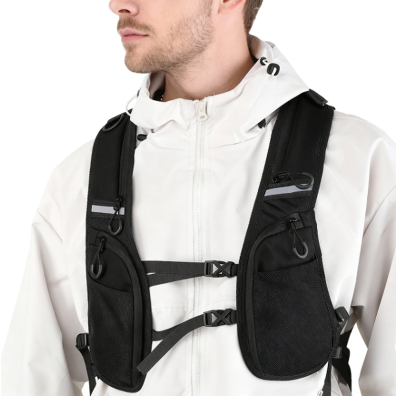 Tactical Vest Men - Reflektierende Design-Brusttasche für Outdoor-Sportarten, taktische Weste,