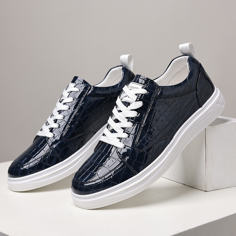 Mens Fashion Show - Klassische Herren-Skateschuhe aus Leder mit Schnürung,