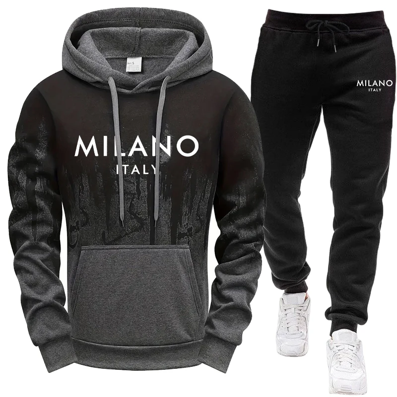 Mens Fashion Casual Outfits - Herren-Set/Hoodie/Hose Italien Mode Hoodie und Jogginghose