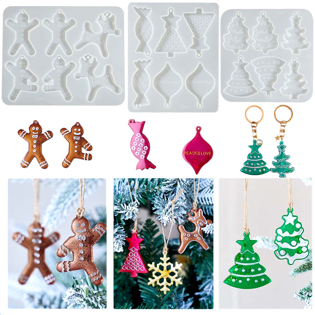 Men Fashion Key - Weihnachten Serie Ohrringe Anhänger Silikon Form