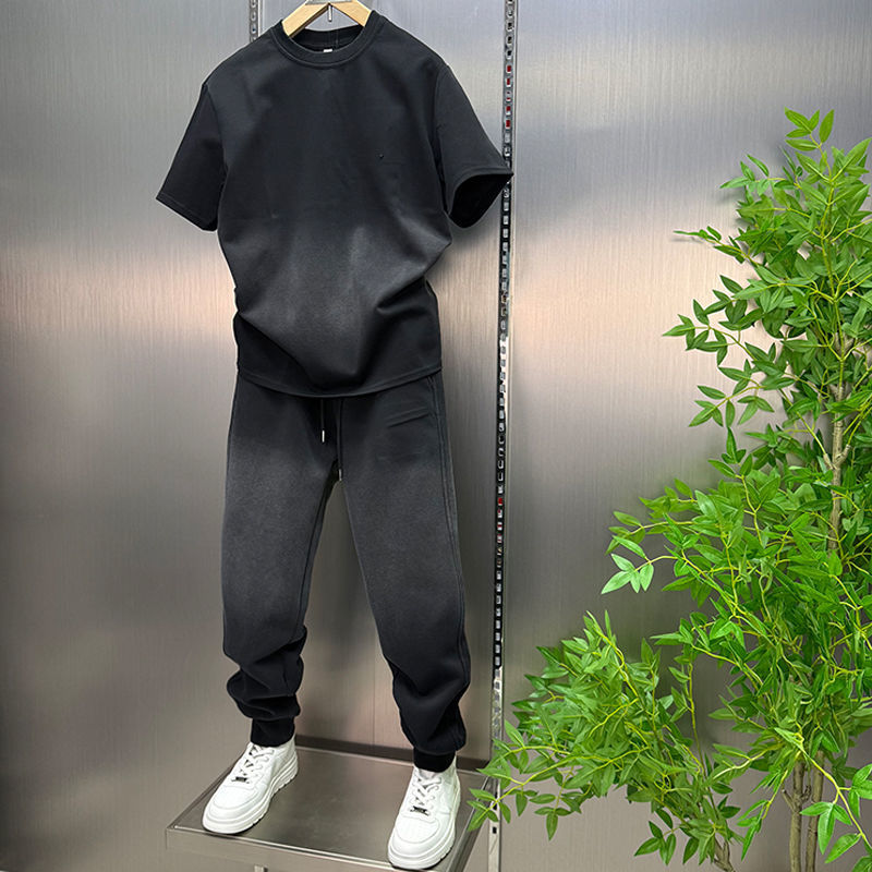 Mens Fashion Summer 2025 - 2025 Sommer Mode Freizeit-Set Top+Hose Rundhals