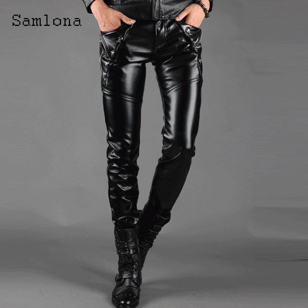 Men'S Fashion Pants 2025 - Sexy Grunge Pu-Lederhose für Herren, Clubwear,