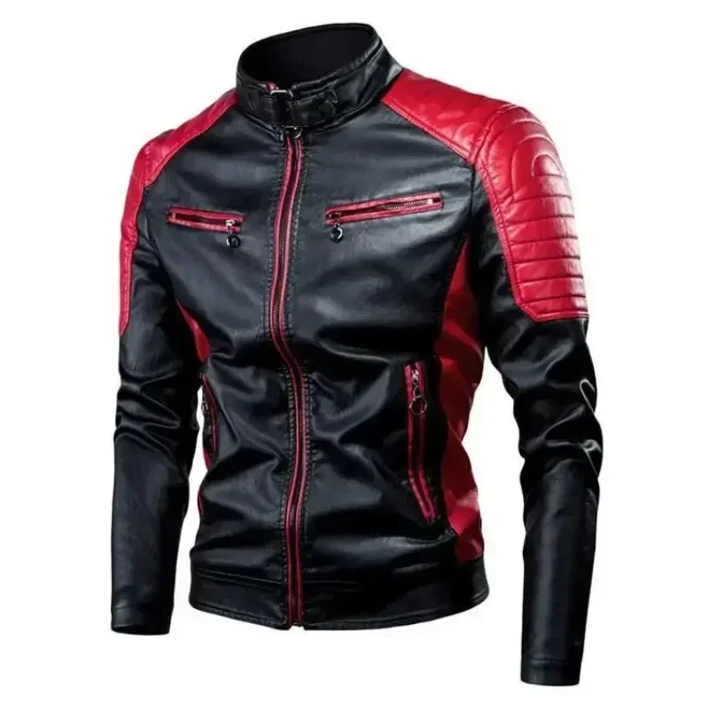 Amazon Men'S Fashion - LIBIELIY 2025, modische, lässige Herren-Lederjacke, Splice,
