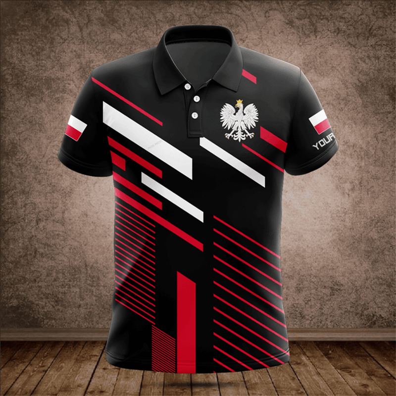 Men'S Fashion Names - Personalisiertes Poloshirt mit Polen-Flagge und Camo-Grafik,