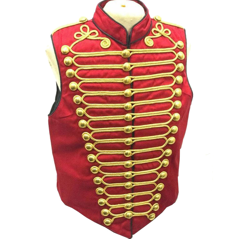 Tactical Vest Men - Erwachsene Cosplay Rock Band Rote Wildlederjacke