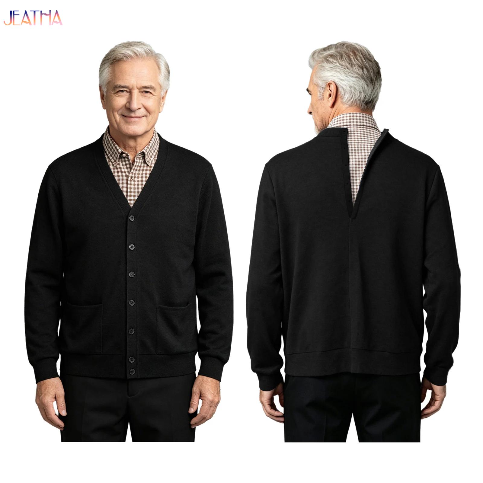Knitted Cardigan Men - Herren-Strickjacke für Ältere und Menschen mit