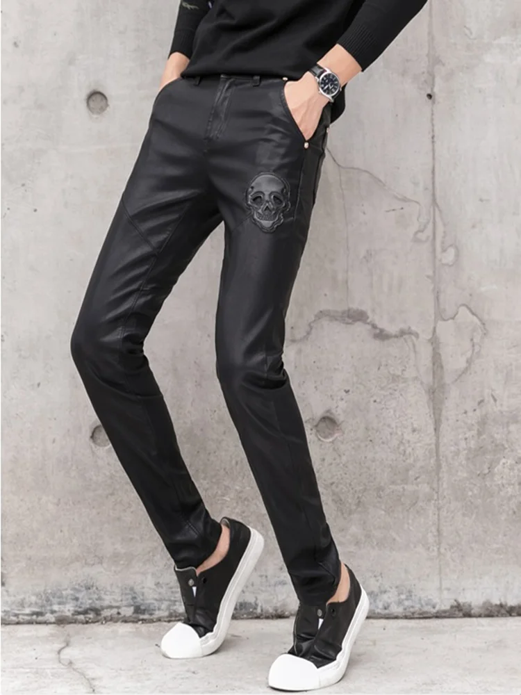 Men'S Fashion Pants 2025 - 2025 neue Männer Schwarz Kunstleder Hosen