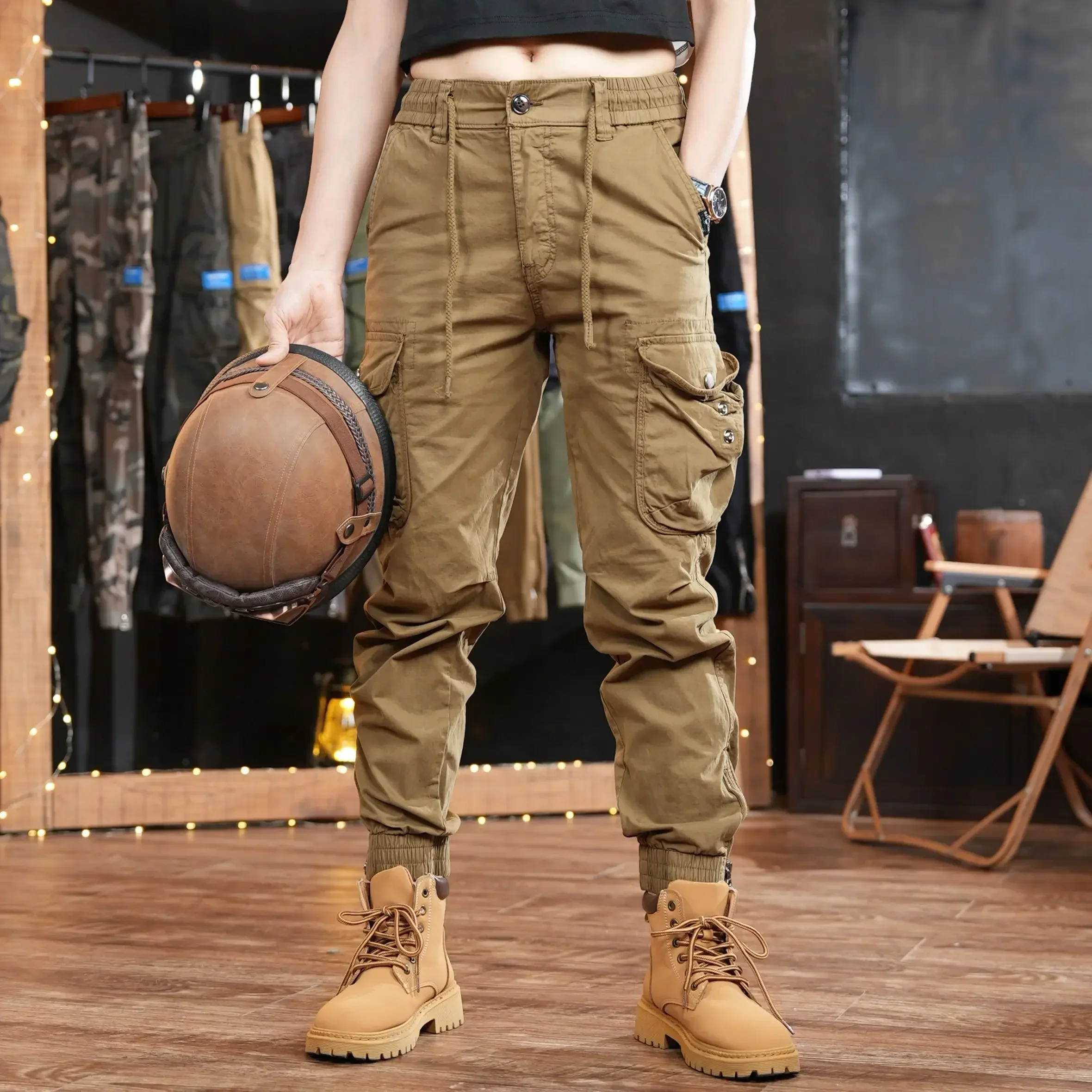 Men'S Fashion Khaki Pants - Multi Pocket Outdoor-Hose Mann Cargohose für
