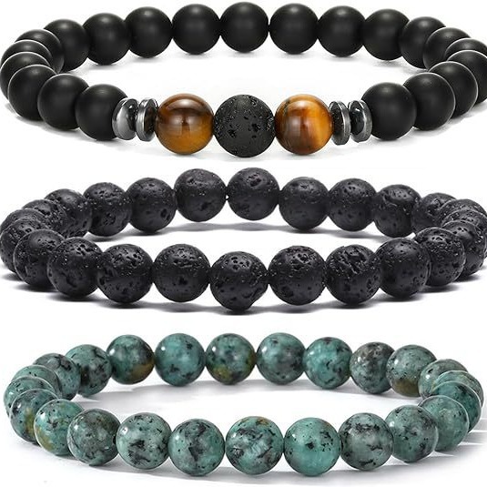 Amazon Men'S Fashion - Amazon Bestseller Naturstein 8mm Armband-Set für