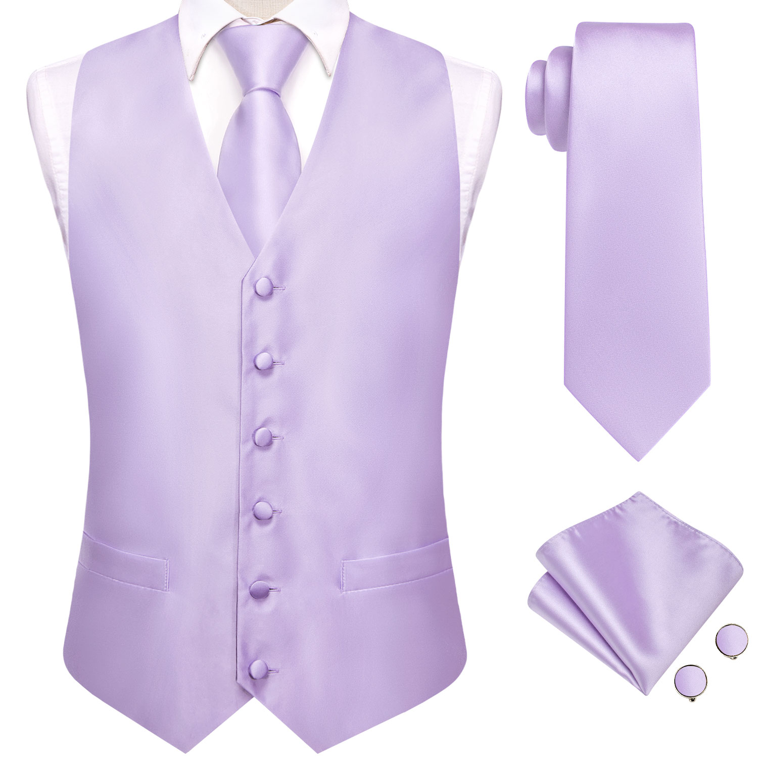 Hi-Tie Einfarbige Violett-Flie – Formal Waistcoat Vest Bewertung und Preis