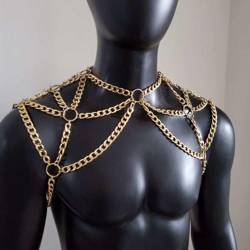 Punk Männer Schulter Körper Ke – Men'S Fashion Gold Chain Bewertung und Preis