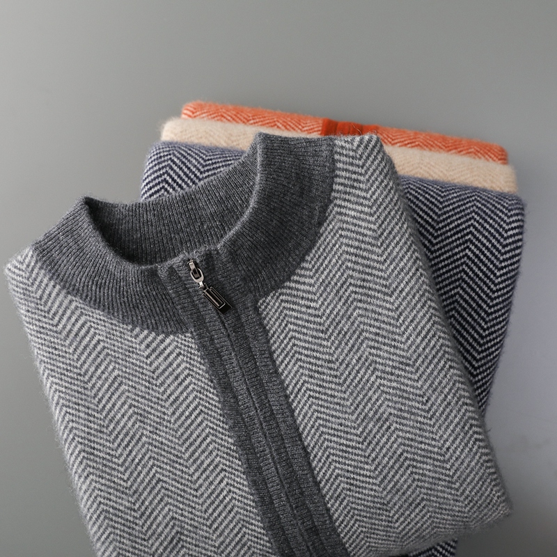 100% Merinowolle Jacquard-Set  – Knitted Cardigan Men Bewertung und Preis