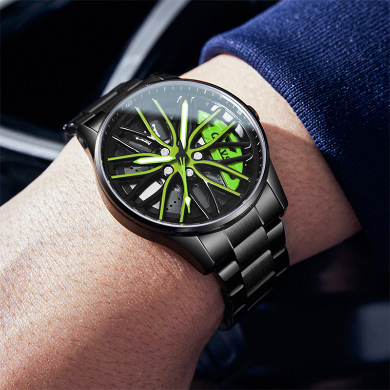 OLEVS Mode Grün Schwarz Stahl  – Men'S Fashion Hub Bewertung und Preis