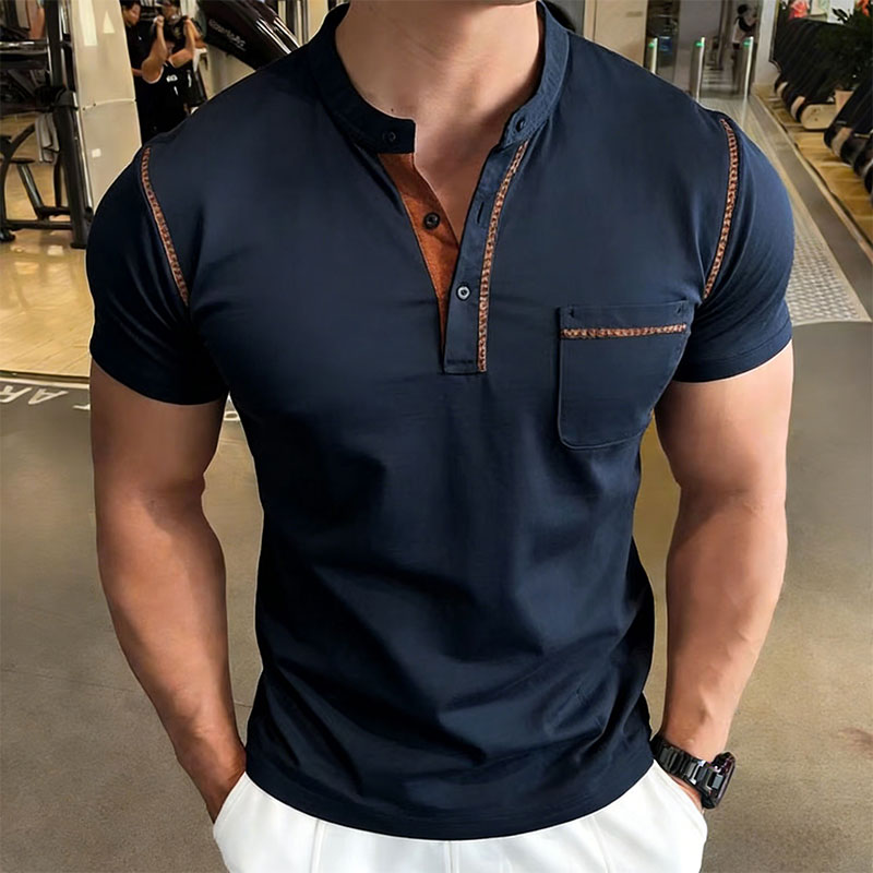 Neues Sommer-Herren-Henley-Kra – Men'S Fashion And Style Bewertung und Preis